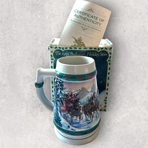1993 Budweiser Holiday Stein Special Delivery 01850028 Beer Mug With COA &‎ Box - Picture 1 of 4